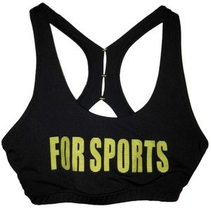 NO TAG Black and  Lime Green “For Sports” Sport Bra Size Medium